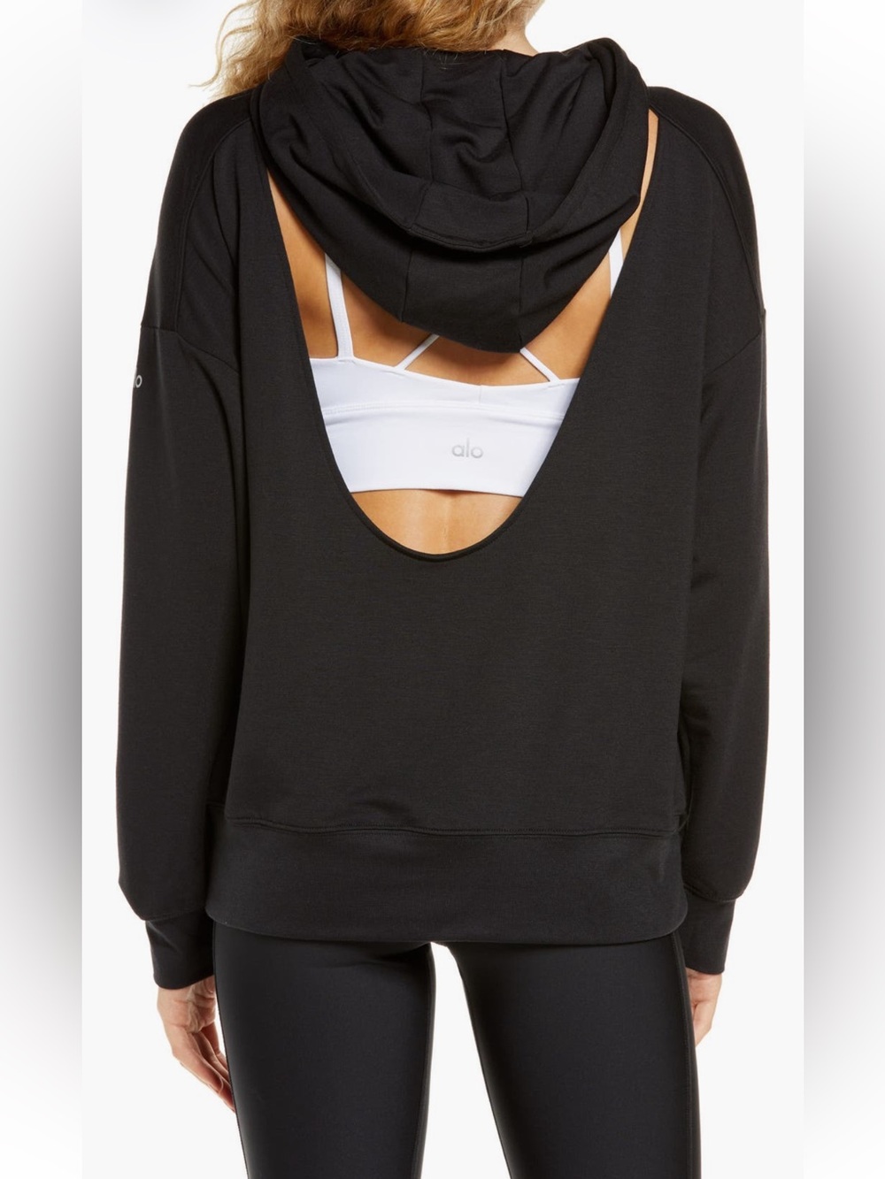 Alo Open Back/ Cutout Hoodie, Size Medium, Excellent Condition.